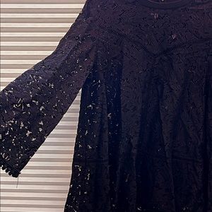 Zara lace zip up back quarter sleeve shirt